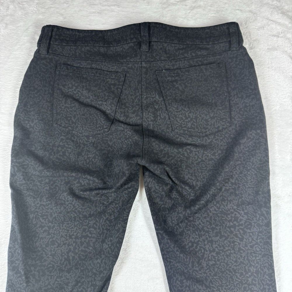 Eileen Fisher Black & Gray Damask Ponte‎ Knit Slim Skinny Pants 2 - Picture 7 of 11